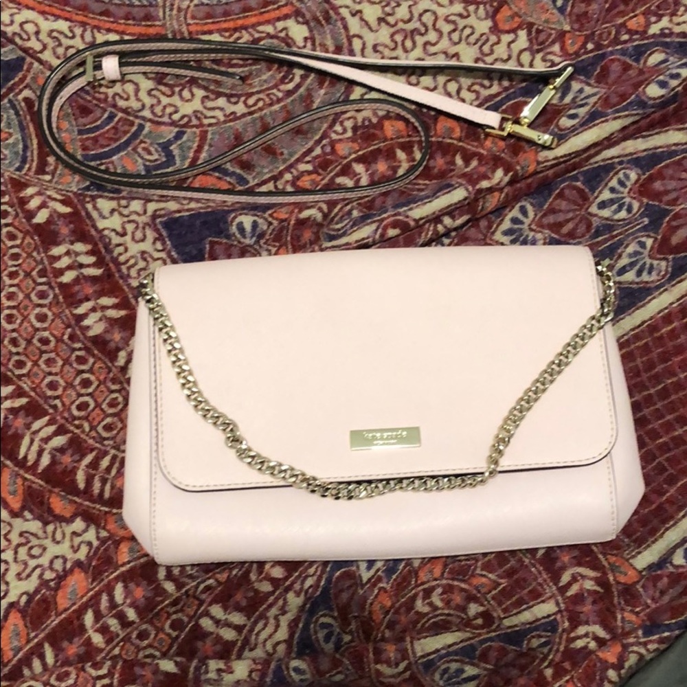 Light pink kate space clutch/ crossbody